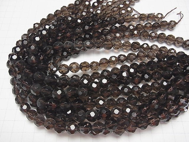 Smoky Quartz AAA 32Faceted Round 10mm half or 1strand beads (aprx.15inch/36cm)