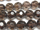 Smoky Quartz AAA 32Faceted Round 12mm 1/4 or 1strand beads (aprx.15inch/38cm)