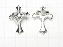 Silver925 Cross with heart motif Pendant 26x20x2mm 1pc