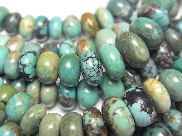 [Video] Turquoise AA+ Rondelle Size Gradation half or 1strand beads (aprx.15inch/38cm)