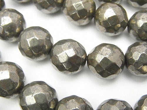 Faceted Round, Pyrite Gemstone Beads