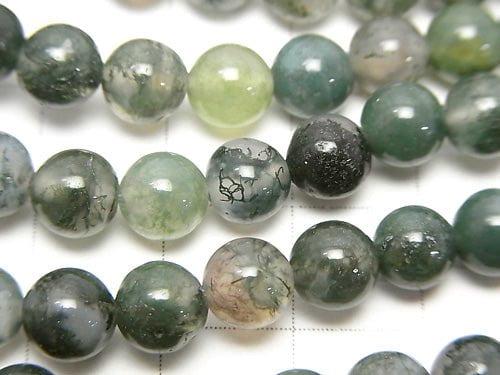 1strand $4.79! Moss Agate  Round 6mm 1strand beads (aprx.15inch/36cm)