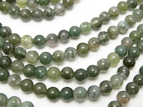 1strand $4.79! Moss Agate  Round 6mm 1strand beads (aprx.15inch/36cm)