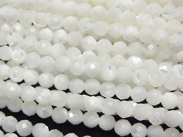 Faceted Round, Mother of Pearl (Shell Beads) Pearl & Shell Beads