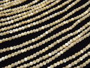 Mother of Pearl MOP Faceted Round 2 - 2.5 mm beige 1 strand beads (aprx. 15 inch / 38 cm)