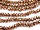 1strand $1.79! Glass Beads  Faceted Button Rondelle 3x3x2.5 Bronze 1strand beads (aprx.15inch / 36cm)