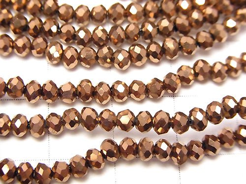 1strand $1.79! Glass Beads  Faceted Button Roundel 3x3x2.5 Bronze 1strand beads (aprx.15inch / 36cm)