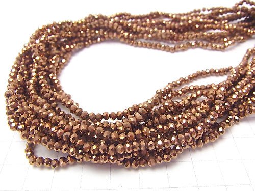 1strand $1.79! Glass Beads  Faceted Button Roundel 3x3x2.5 Bronze 1strand beads (aprx.15inch / 36cm)