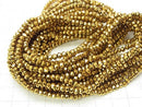 1strand $1.79! Glass Beads  Faceted Button Rondelle 3x3x2mm Gold 1strand beads (aprx.15inch / 36cm)