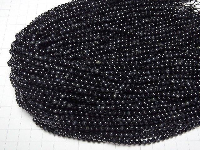 [Video]Natural color Blue Tiger's Eye AAA- Round 4mm 1strand beads (aprx.15inch/37cm)