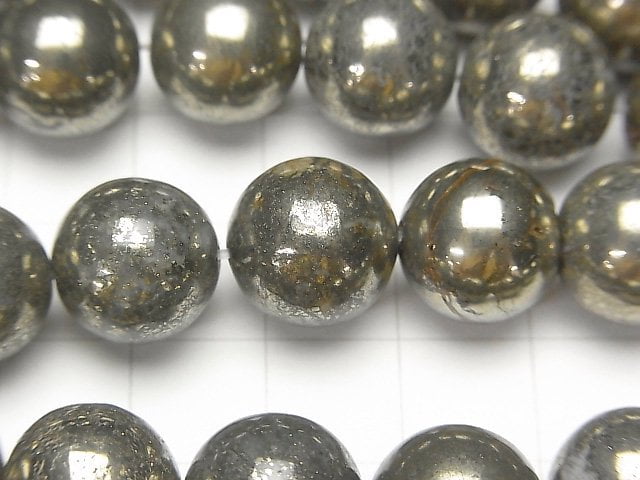 Golden Pyrite AAA Round 12mm half or 1strand beads (aprx.15inch / 38cm)