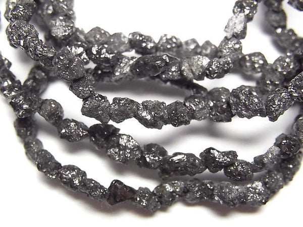 [Video][1mm Hole]Black Diamond Rough Rock Nugget Bracelet
