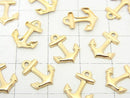 14KGF Charm 11x8.5mm Anchor 2pcs