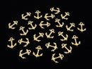 14KGF Charm 11x8.5mm Anchor 2pcs