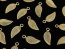 14KGF Charm 12.5x5mm Leaf 3pcs