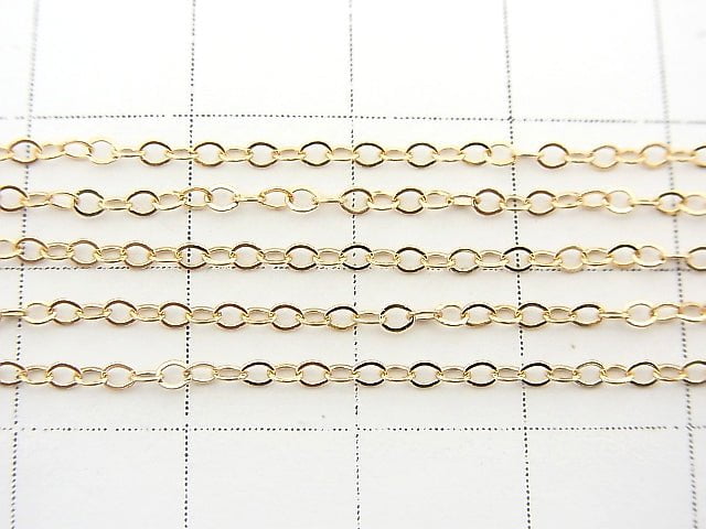 14KGF Flat Cable Chain 1.5mm No.4 10cm