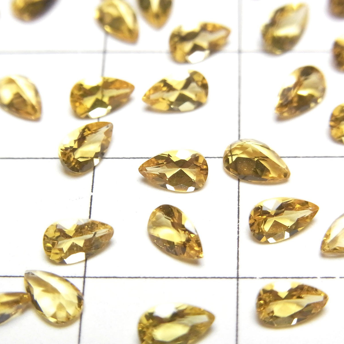 Héliodore de haute qualité AAA Pierre libre Taille poire Facettée 5x3mm 5 pièces