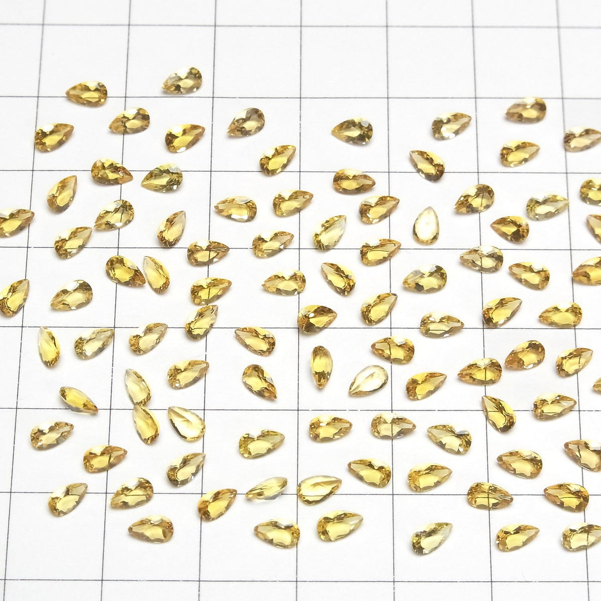 Héliodore de haute qualité AAA Pierre libre Taille poire Facettée 5x3mm 5 pièces