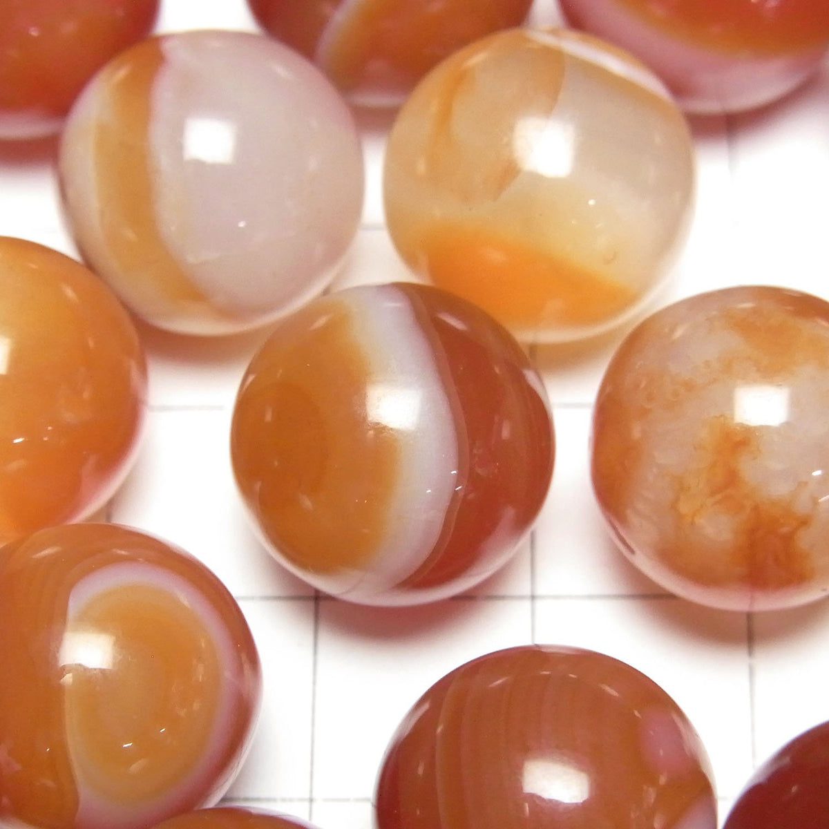Carnelian, Sardonyx Sphere, Round 15mm 3pcs