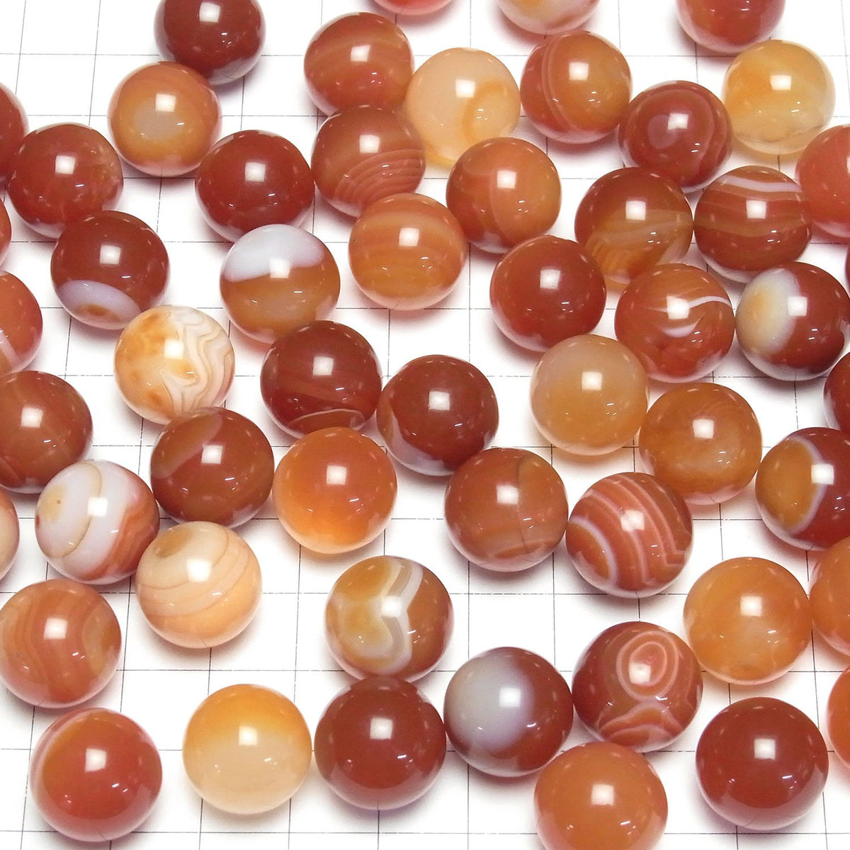 Cornaline, sphère de sardoine, ronde 15mm 3 pièces