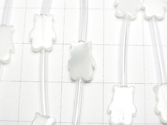 [Video] High Quality Mother of Pearl MOP AAA White Teddy Bear Shape 1strand (14pcs )