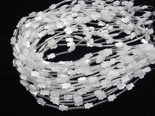 [Video] High Quality Mother of Pearl MOP AAA White Teddy Bear Shape 1strand (14pcs )