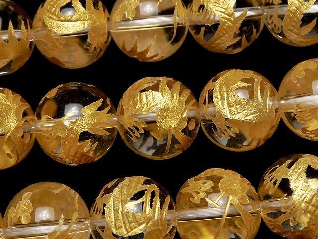 [Video] Gold! Carved Dragon (Four Divine Beasts)! Crystal AAA Round 10,12,14,16mm 1/4 or 1strand