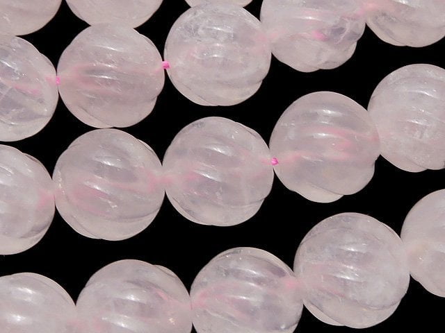 Rose Quartz, Round, Twist Gemstone Beads