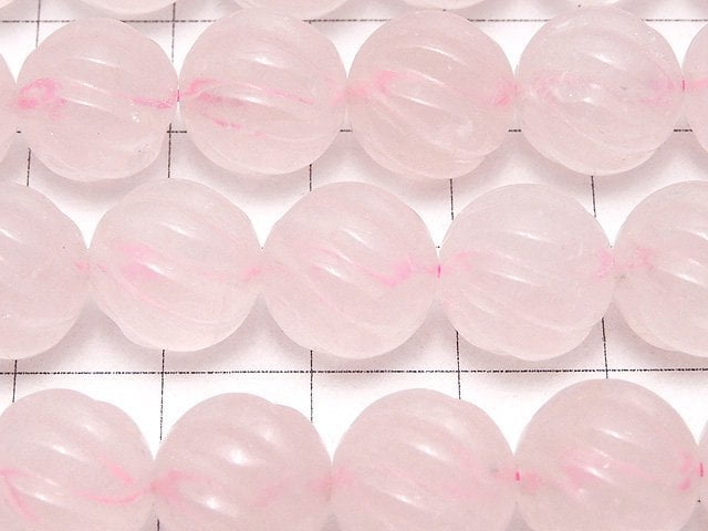 Rose Quartz AA ++ Round 12 mm S line Twist half or 1 strand beads (aprx.15 inch / 36 cm)