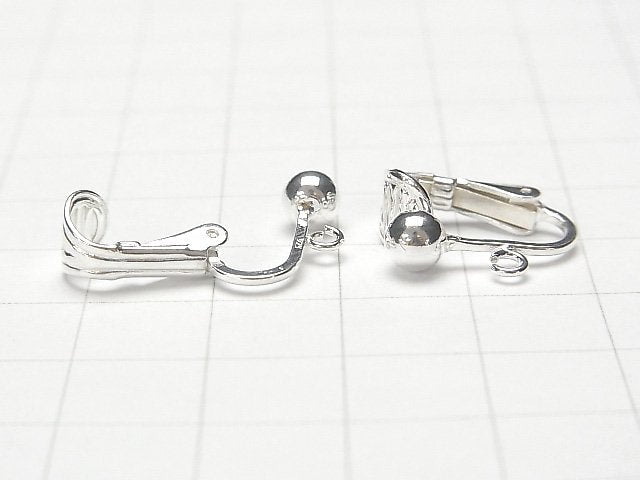 Silver925 earring parts with round beads 1 pair (2 pieces)