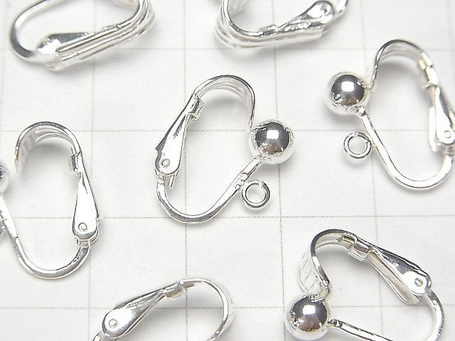 Silver925 earring parts with round beads 1 pair (2 pieces)