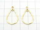 14KGF Chandelier Charm 23x14mm Pear shape Hammer pattern 1pc