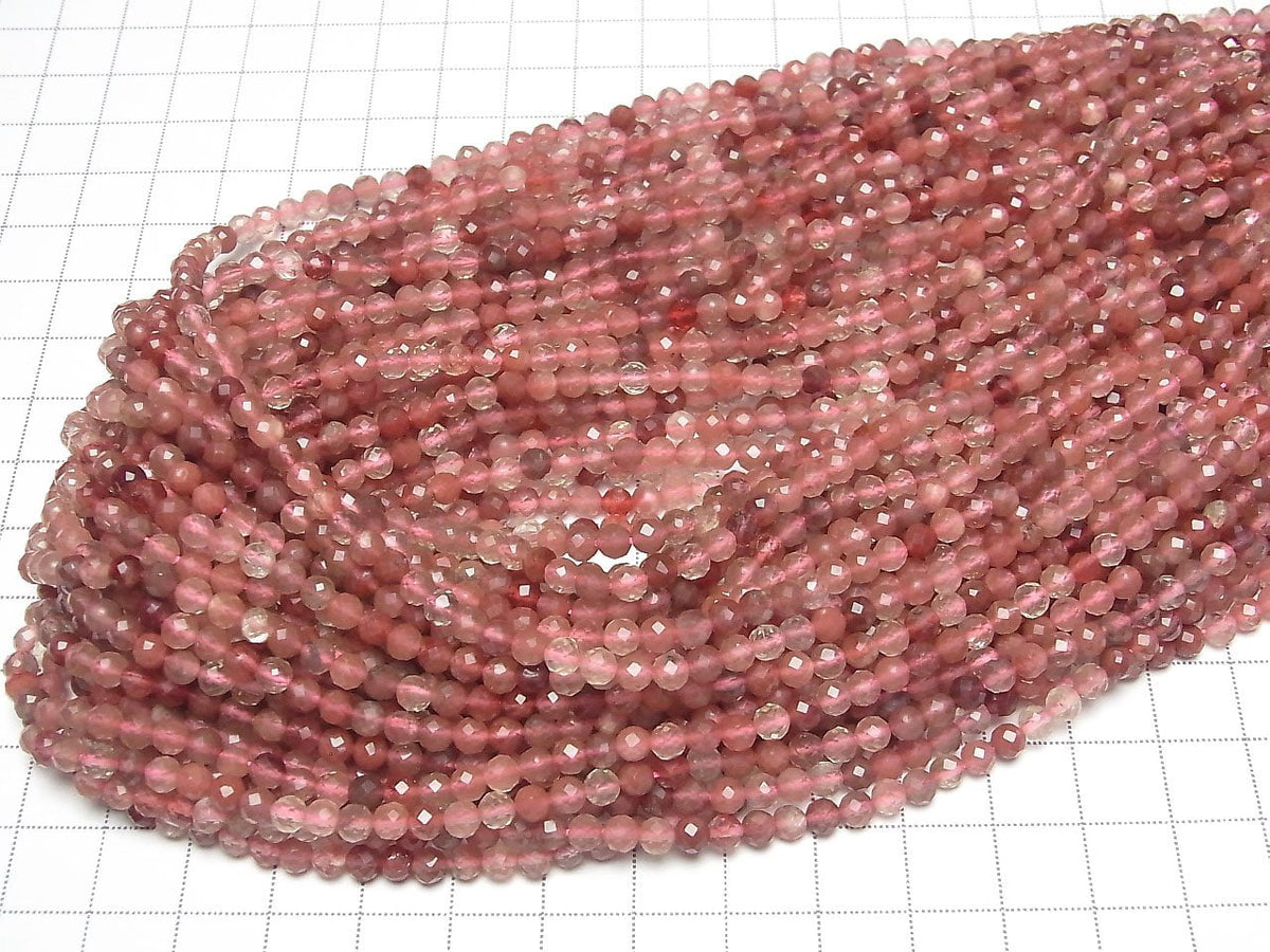 高品質！ 安地斯石 AA++ 切面圓珠 4mm 1串珠子 (約15英寸/37公分)