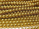 Hematite Round 3mm gold coating 1strand beads (aprx.15inch / 38cm)