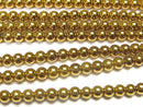 Hematite Round 3mm gold coating 1strand beads (aprx.15inch / 38cm)