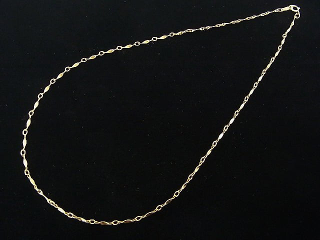 14KGF Bar Chain 1.3mm [40cm][45cm][50cm] Necklace 1pc