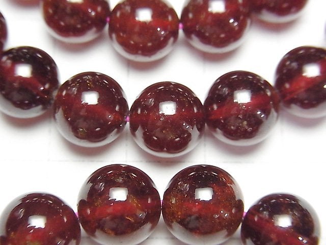 [Video] High Quality Hessonite Garnet AAA 'Round 10 mm 1strand (Bracelet)