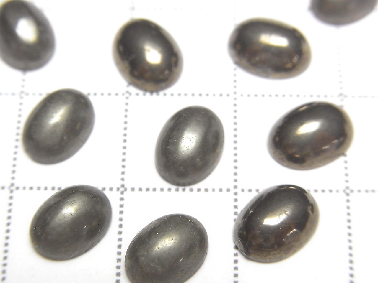 黃鐵礦橢圓素面蛋面 8x6mm 5顆