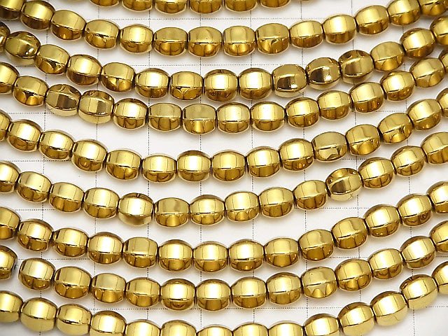 1strand $6.79! Hematite 6 Faceted Round 6 x 6 mm x 6 mm gold coating 1 strand beads (aprx.15 inch / 38 cm)