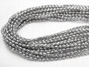[Video] 1strand $7.79! Hematite Faceted Rice 6 x 4 mm x 4 mm Silver coating 1 strand beads (aprx.15 inch / 38 cm)