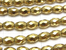 [Video] 1strand $7.79! Hematite Faceted Rice 6x4x4mm Gold coating 1strand beads (aprx.15inch / 38cm)