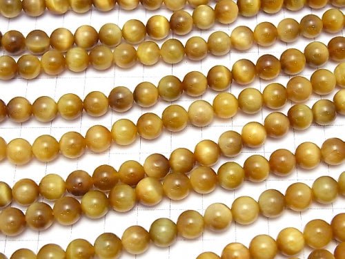 [Video] Golden Tiger's Eye AAA Round 8mm half or 1strand beads (aprx.15inch/36cm)