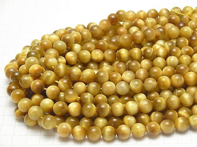 [Video] Golden Tiger's Eye AAA Round 10mm 1/4 or 1strand beads (aprx.14inch/34cm)