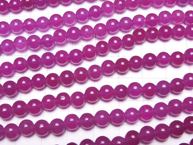 1strand $3.79! Wine Red Color Jade Round 6mm 1strand beads (aprx.15inch / 38cm)