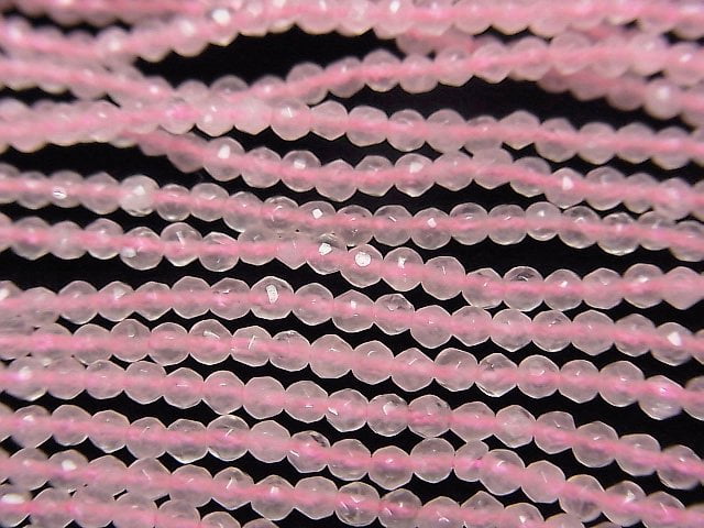 Faceted Round, Rose Quartz Gemstone Beads