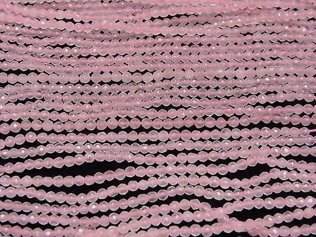 1strand $9.79! Rose Quartz AA++ Faceted Round 2-2.5mm  1strand beads (aprx.15inch/38cm)