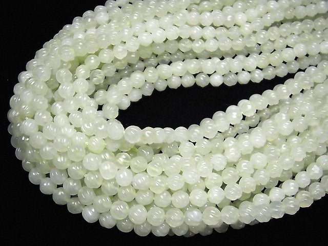 New Jade Round 6mm S line Twist half or 1strand beads (aprx.15inch / 38cm)