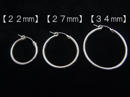 Silver filled G earrings hoops 13,15,18,22,27,34mm 1pair