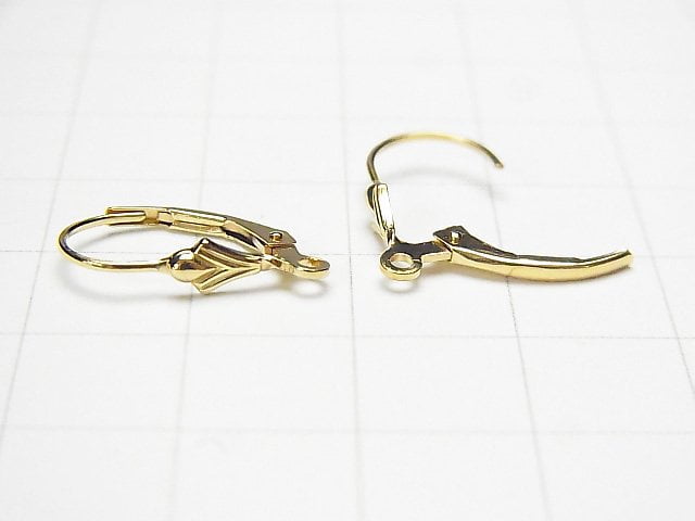 14KGF Pierced Earrings French Hook (Lever Back) Tulip 1 Pair