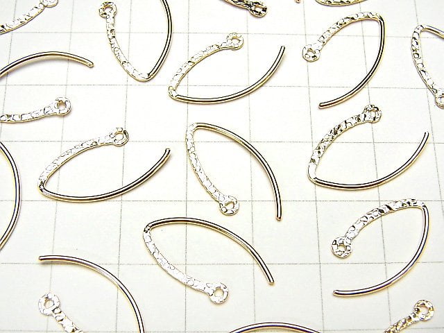 14KGF Marquise Earwire 20x12mm Hammer pattern  1pair